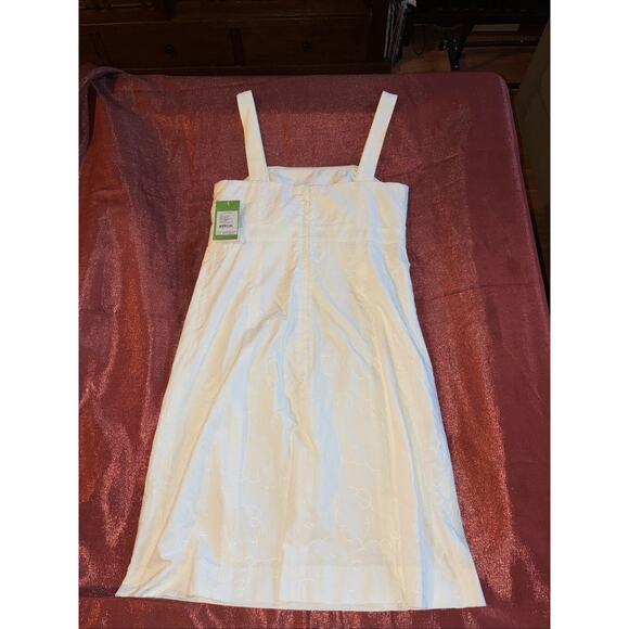 Lilly Pulitzer Classic White Bowen Embroidered Oh Poodles Lined Dress Size 4 - Picture 2 of 5